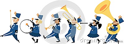 Children marching band Vector Illustration