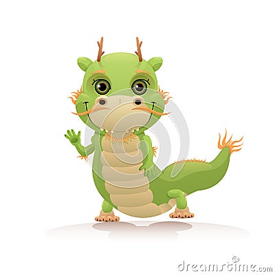 Cute chinese dragon Vector Illustration