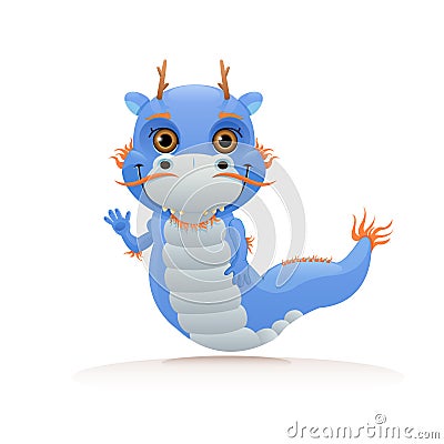 Cute chinese dragon Vector Illustration