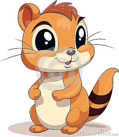Cute Chipmunk Cartoon Vector Illustration