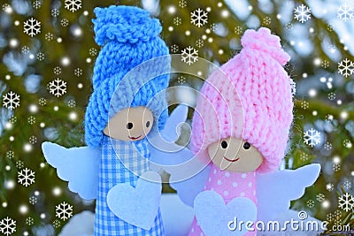 Cute Christmas angels. Stock Photo