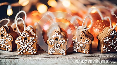 Cute Christmas cookies or christmas gingerbread in december winter season end of the year Stock Photo