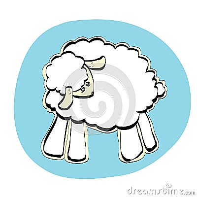 Cute Christmas or Eid al Adha sheep Vector Illustration