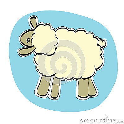 Cute Christmas or Eid al Adha sheep Vector Illustration