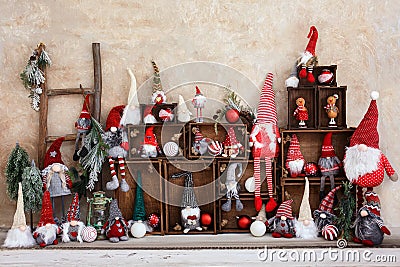 Cute Christmas with elfs custom made sett up Stock Photo