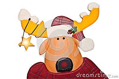 Cute Christmas Reindeer Stock Photo