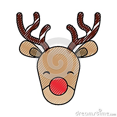 Cute christmas reindeer Vector Illustration