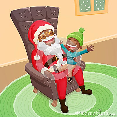 Cute christmas scene Vector Illustration