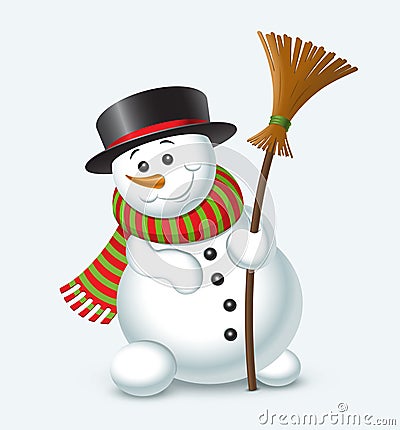 Cute Christmas snowman Vector Illustration