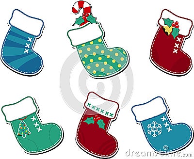 Cute christmas socks Vector Illustration