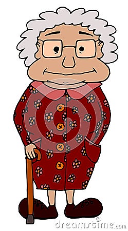 Cute chuby grandma Vector Illustration