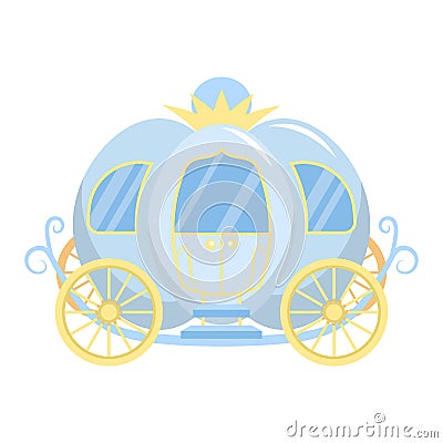 Cute Cinderella princess carriage clipart Vector Illustration