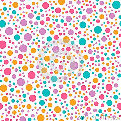 Cute circle seamless pattern on white background Vector Illustration