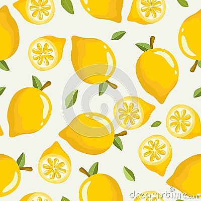 cute citrus cartoon seamless pattern Vector Illustration