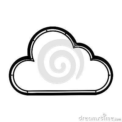 Cute cloud isolated icon Vector Illustration