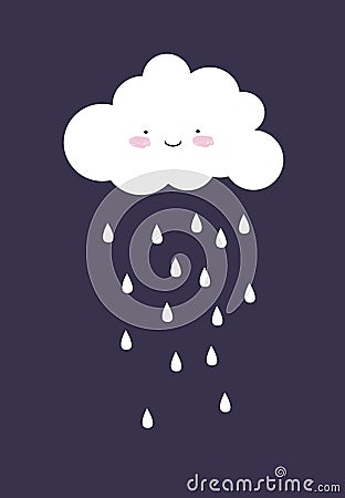 Cute cloud. vector illustration. Vector Illustration