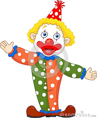 Cute clown cartoon Vector Illustration