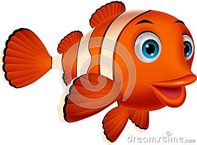 Cute clown fish cartoon Vector Illustration