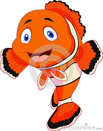 Cute clown fish cartoon Vector Illustration