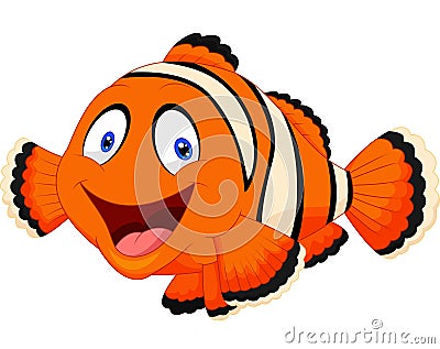 Cute clown fish cartoon Vector Illustration