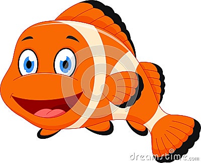 Cute clown fish cartoon Vector Illustration