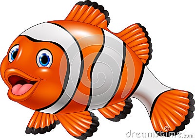 Cute clown fish cartoon Vector Illustration