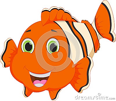 Cute clown fish cartoon Vector Illustration