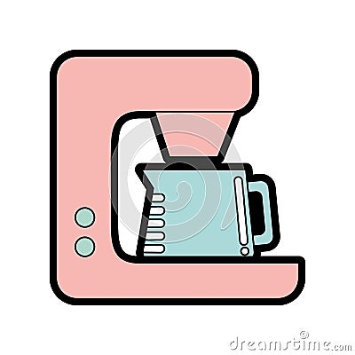 Cute coffe maker graphic design Vector Illustration