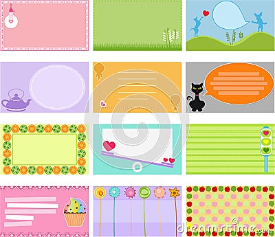 A Cute Collection of Vector Label / Card Vector Illustration