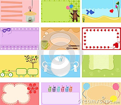 A Cute Collection of Vector Label / Card Vector Illustration