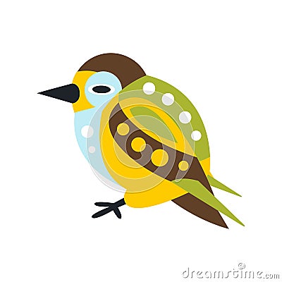 Cute colorful bird cartoon character vector Illustration Vector Illustration