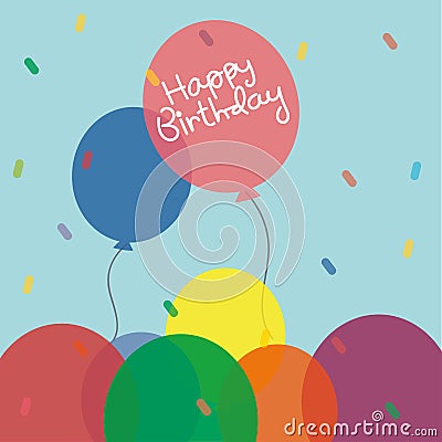 Cute colorful birthday balloon Stock Photo