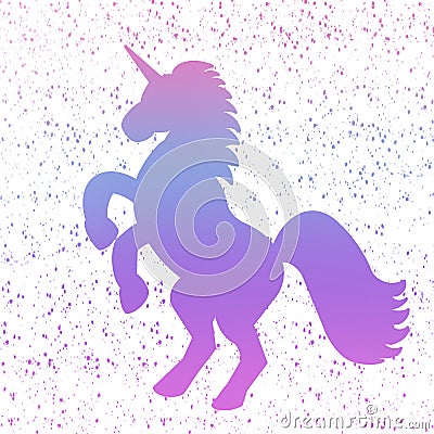 Cute colorful gradient unicorn illustration Cartoon Illustration