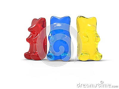 Cute Colorful Gummy Bears Stock Photo