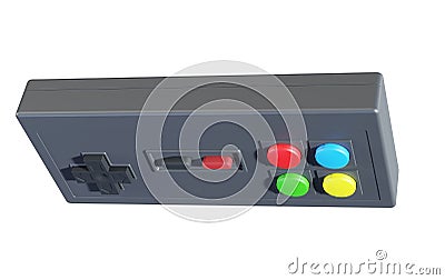 Cute colorful joystick gamepad, game console on white background. Computer gaming. 3d render Stock Photo