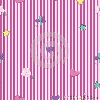 Cute and colorful retro stripes for kids seamless pattern vector Vector Illustration