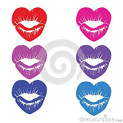 Cute Colorfull mouth icon vector Vector Illustration