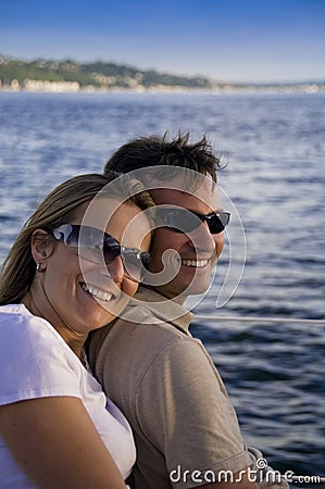 Cute Couple Sailing Stock Photo