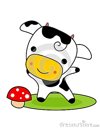 Cute cow Vector Illustration