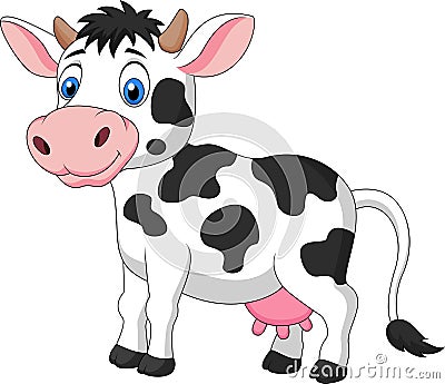 Cute cow cartoon Vector Illustration