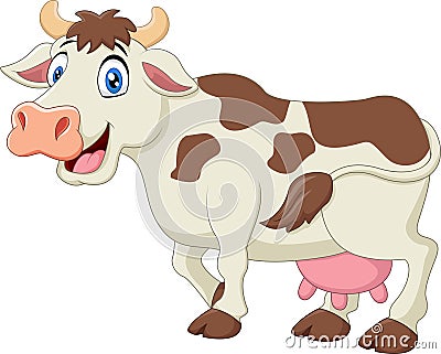 Cute cow cartoon Vector Illustration