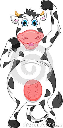 Cute cow cartoon Vector Illustration