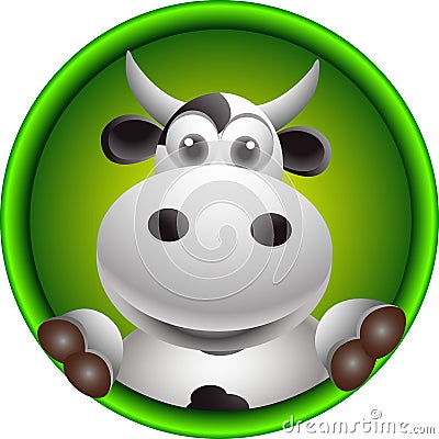 Cute cow head cartoon Cartoon Illustration