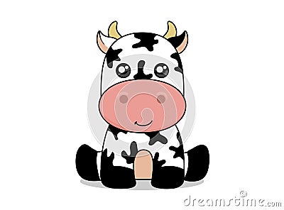 Cute Cow Kid Illustration by Pitripiter Vector Illustration