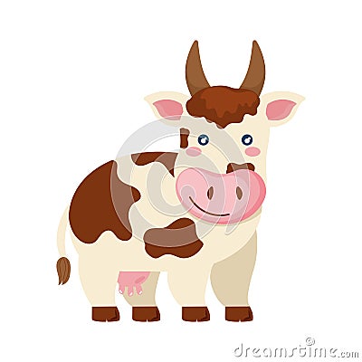 Cute cow standing Vector Illustration