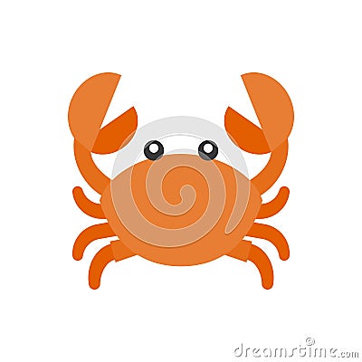 Cute crab cartoon icon Vector Illustration