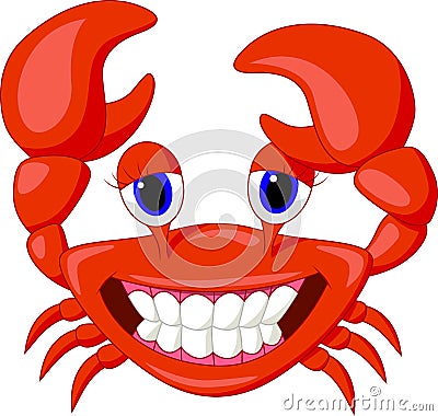 Cute crab cartoon Vector Illustration