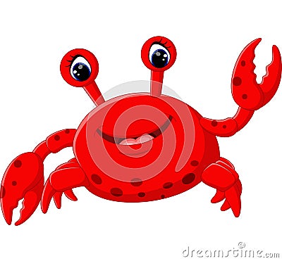 Cute crab cartoon Vector Illustration