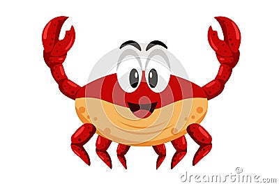 Cute Crab Character Design Illustration Vector Illustration