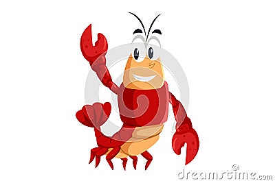 Cute Crab Character Design Illustration Vector Illustration